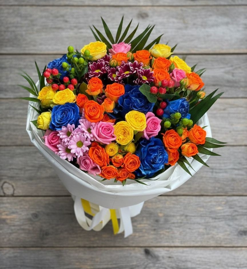 Букет цветов из: Розы и Хризантемы в Белокурихе