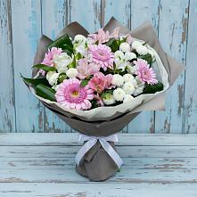 Букет цветов из:  Герберы, Альстромерии и Хризантемы в Белокурихе