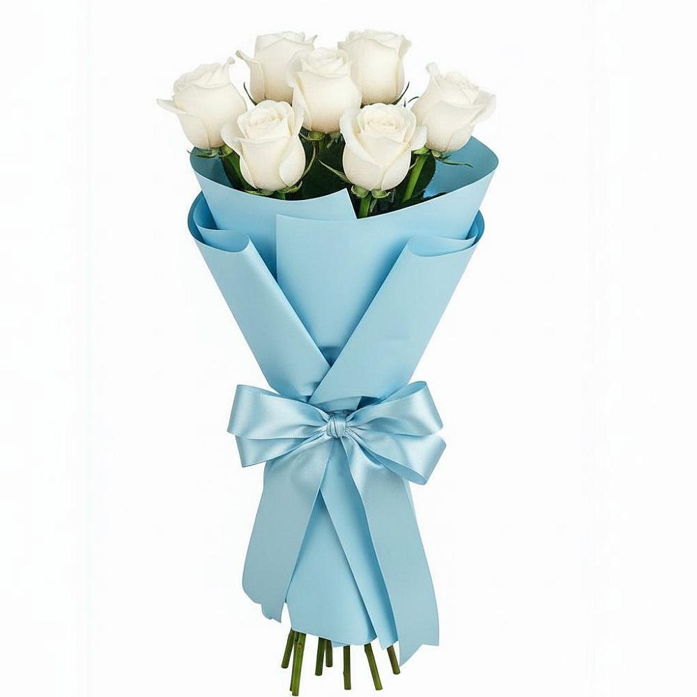 Букет 7 белых роз Проуд в Белокурихе