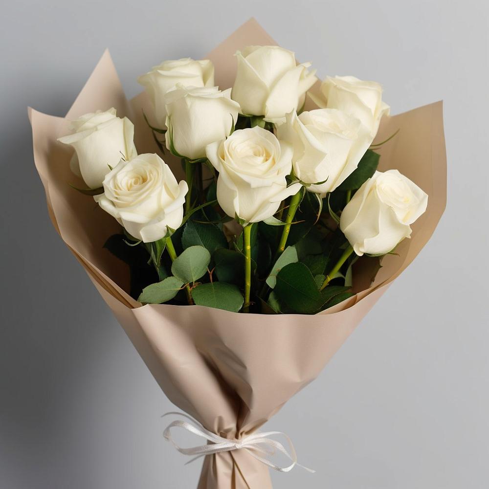 Букет 9 Белых роз Эдлесс Лав в Белокурихе