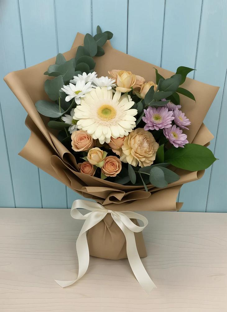 Букет цветов из: Герберы и Хризантемы в Белокурихе