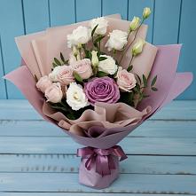 Букет цветов из:  Розы и Лизиантусы #REPLACE_PRED# Белокурихе