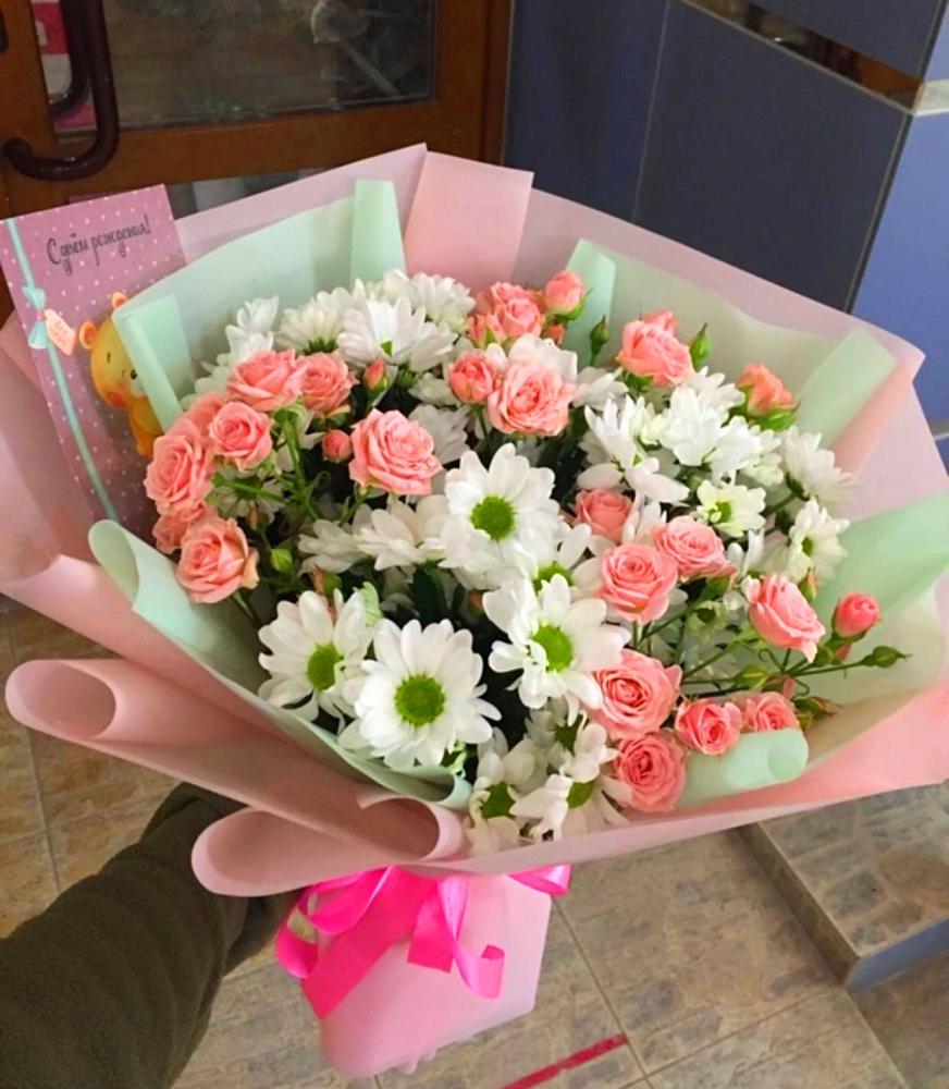 Букет цветов из: Розы и Хризантемы в Белокурихе