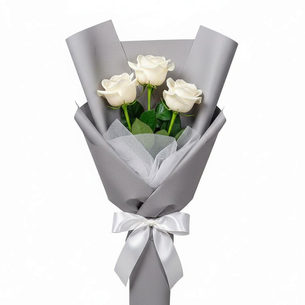 Букет 3 белые розы в Белокурихе