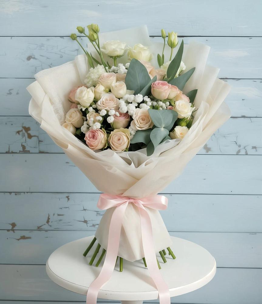 Букет цветов из: Розы и Лизиантусы в Белокурихе