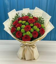 Букет цветов из:  Розы и Хризантемы #REPLACE_PRED# Белокурихе