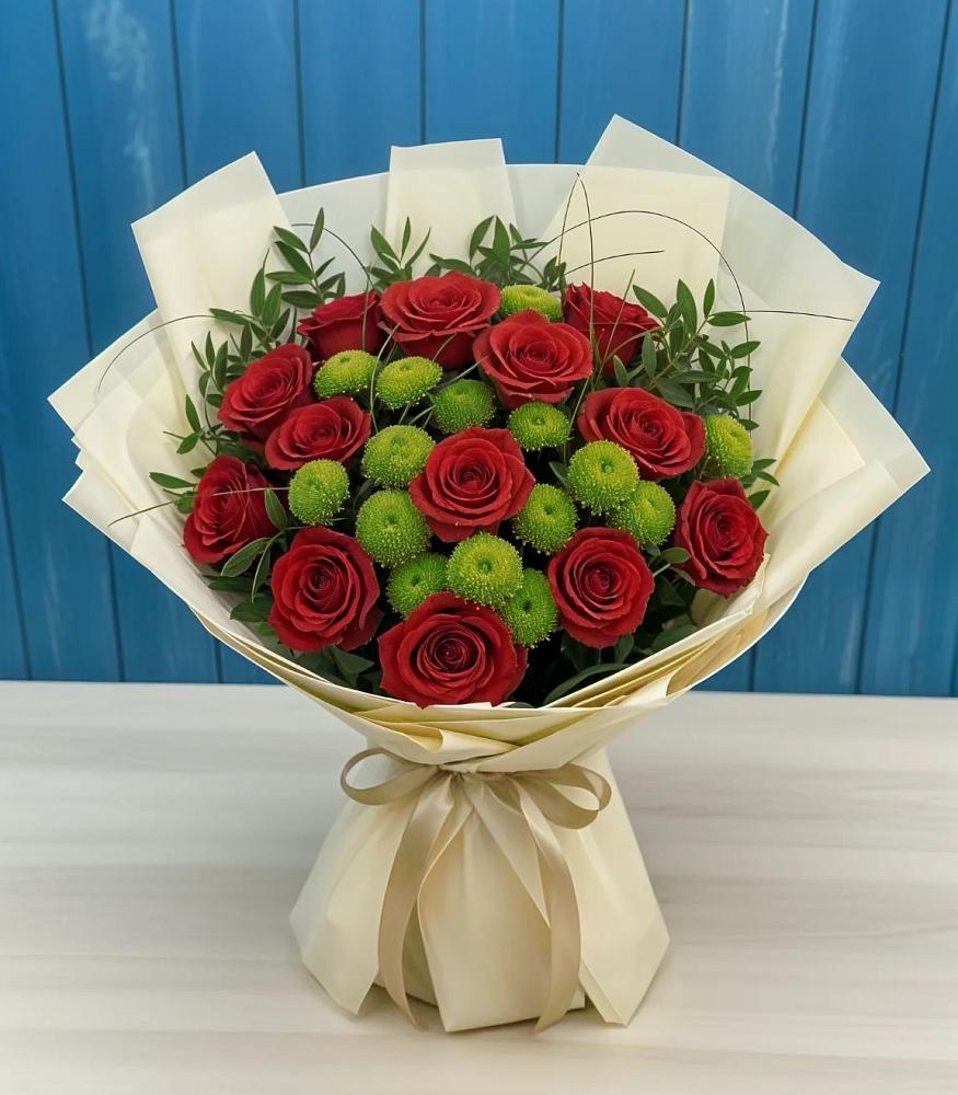 Букет цветов из: Розы и Хризантемы в Белокурихе